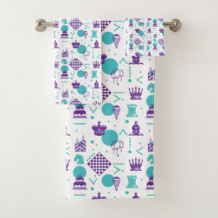 Chess Player Pieces - Party Art Pattern Bath Towel Set
