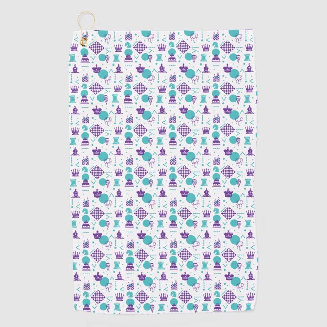 Chess Player Pieces - Party Art Pattern Golf Towel (Front)
