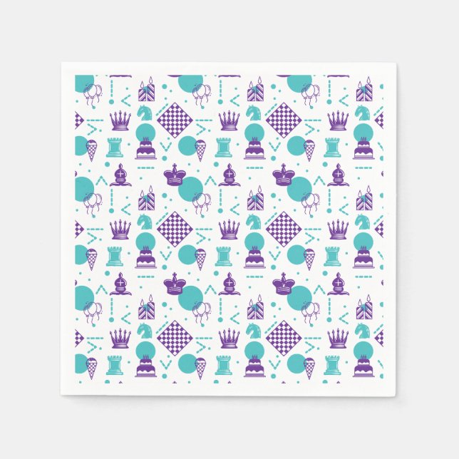 Chess Player Pieces - Party Art Pattern Napkin (Front)