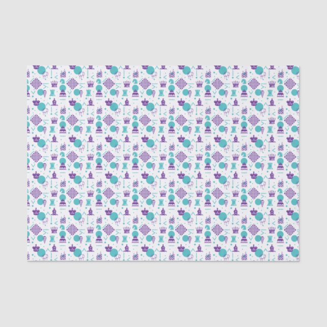 Chess Player Pieces - Party Art Pattern Tissue Paper (Front)