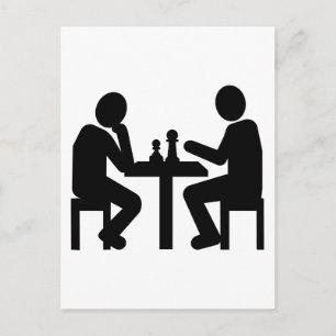 Chess player postcard