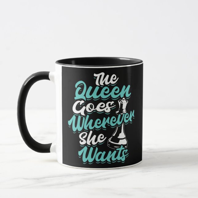 Chess Player Queen Board Game  Mug (Left)