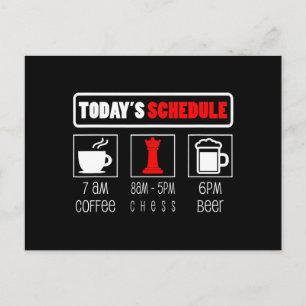 Chess Player   Todays Schedule Coffee Chess Holiday Postcard