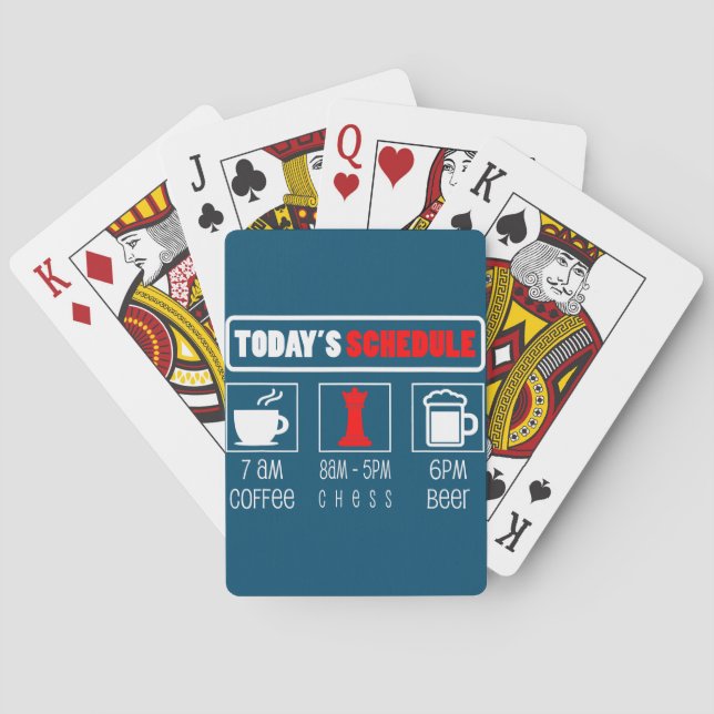 Chess Player | Todays Schedule Coffee Chess Playing Cards (Back)