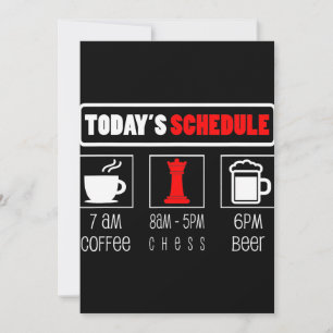 Chess Player Todays Schedule Coffee Chess Thank You Card
