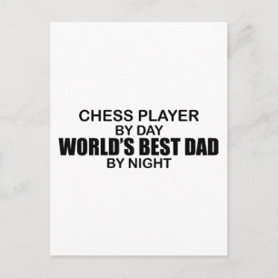 Chess Player World's Best Dad by Night Postcard