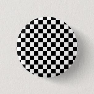 Chess players black and white 1 inch round button