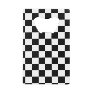 Chess players black and white credit card bottle opener