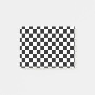 Chess players black and white post-it notes