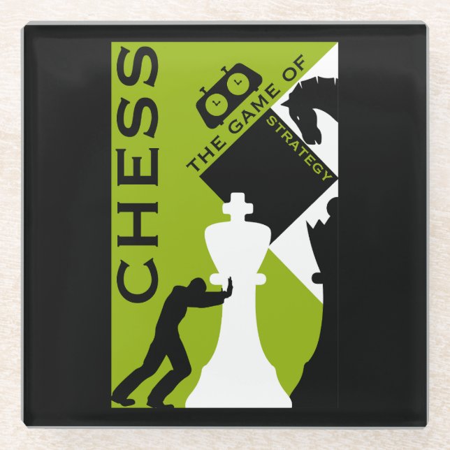 Chess Players Glass Coaster (Front)