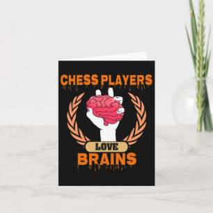 Chess Players Loves Brain Funny Scary Halloween Cu Card
