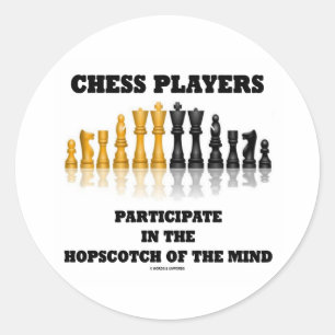 Chess Players Participate In The Hopscotch Of Mind Classic Round Sticker