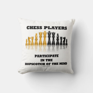 Chess Players Participate In The Hopscotch Of Mind Throw Pillow