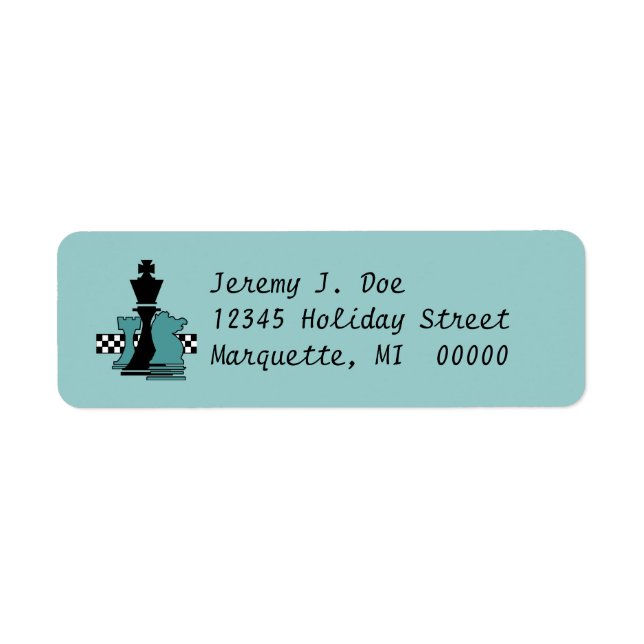 Chess Players Pieces Player Return address Labels (Front)