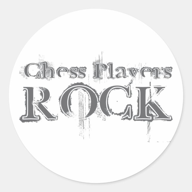 Chess Players Rock Classic Round Sticker (Front)