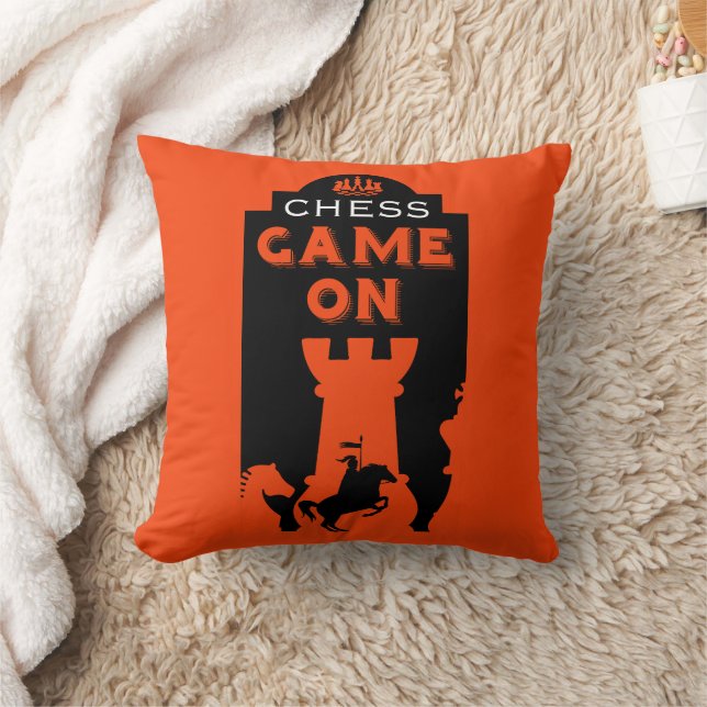 Chess Players Throw Pillow (Blanket)