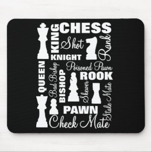 Chess Players Typography Design Mouse Pad