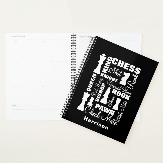 Chess Players Typography Graphic Personalized Planner (Display)