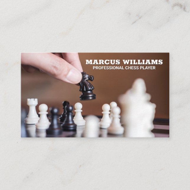 Chess Playing | Moving Pieces Business Card (Front)