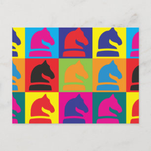 Chess Pop Art Postcard