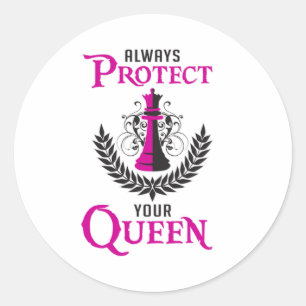 Chess Queen Chess Board Checkmate Board Funny Gift Classic Round Sticker