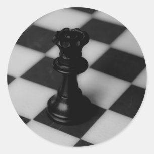 Chess queen classic round sticker