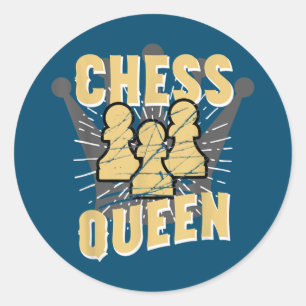 Chess Queen Kids & Women Gift Classic Round Sticker