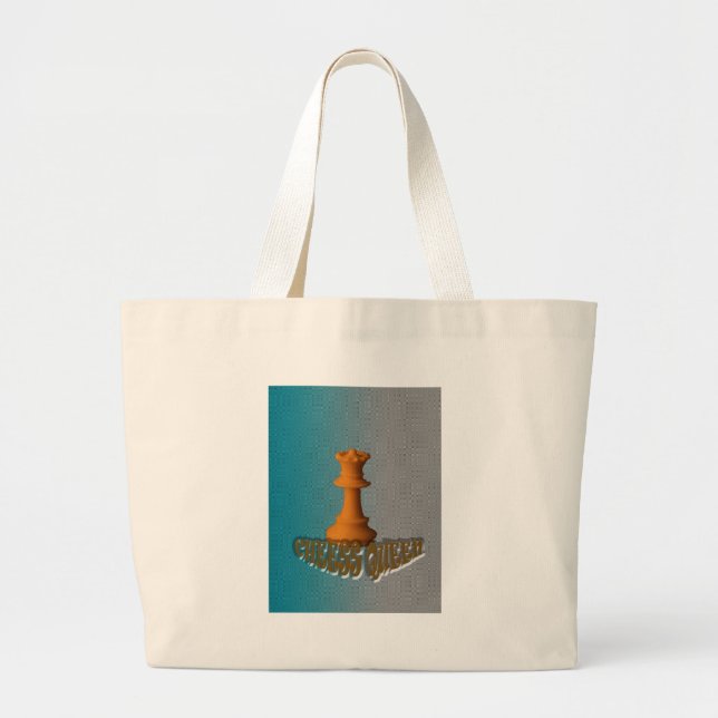 Chess queen large tote bag (Front)