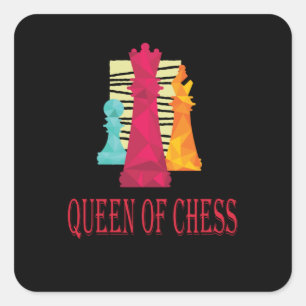 Chess - Queen Of Chess Square Sticker
