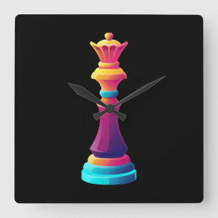 Chess Queen Square Wall Clock