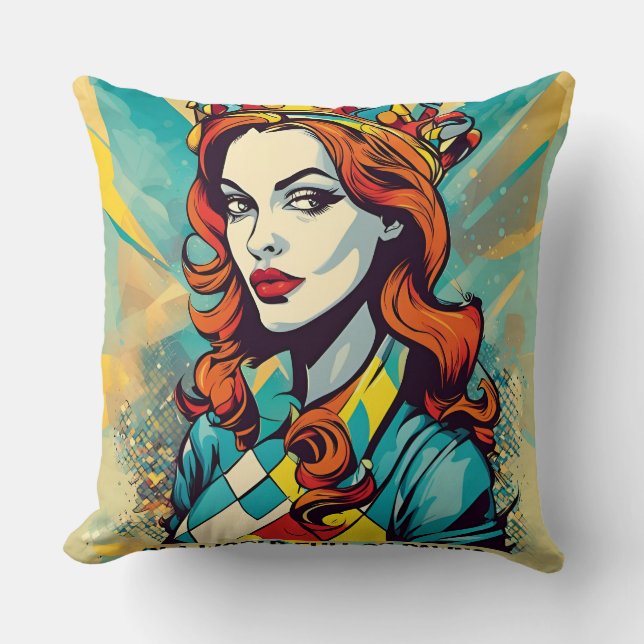 Chess Queen Throw Pillow (Front)