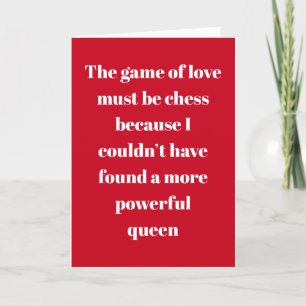Chess Queen Typography Valentine’s Day Holiday Card