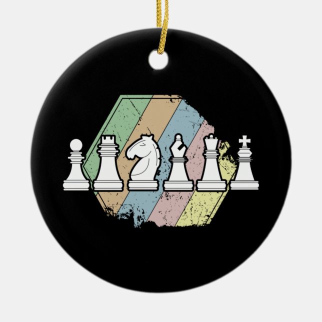Chess Retro Ceramic Ornament (Front)