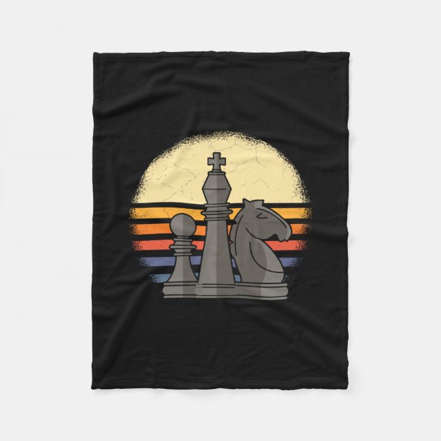 Chess Retro Fleece Blanket (Front)