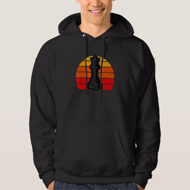 Chess Retro Graphic Chess Player Checkmate Board G Hoodie (Front)