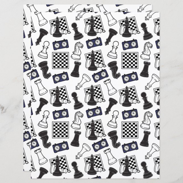 Chess Scrapbook Paper (Front/Back)