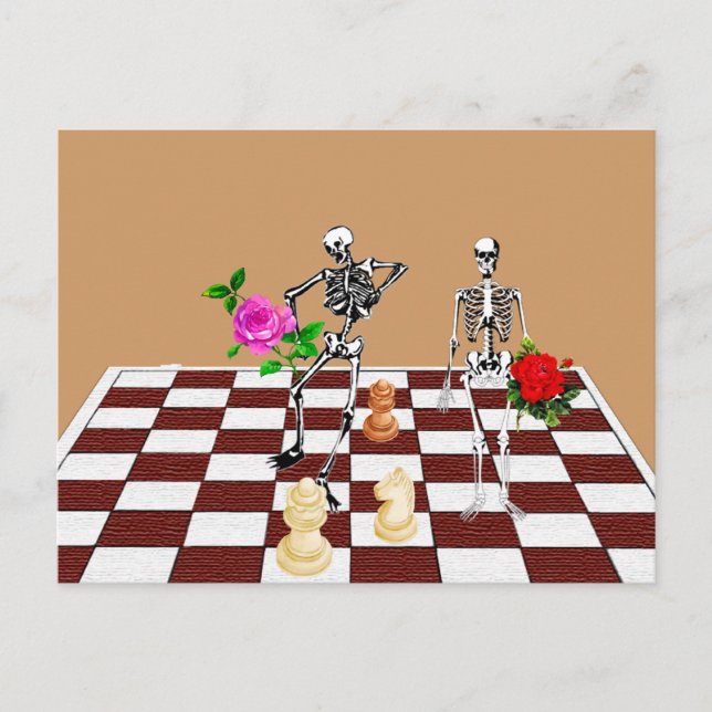 Chess Skeletons Postcard (Front)