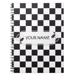 Chess Square Pattern - black + your background Notebook