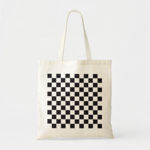 Chess Square Pattern - black + your background Tote Bag