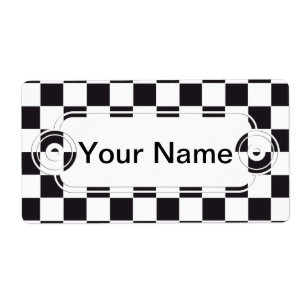 Chess Square Pattern - black + your text & backgr.
