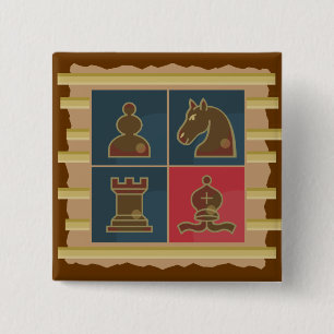 Chess Squares 2 Inch Square Button