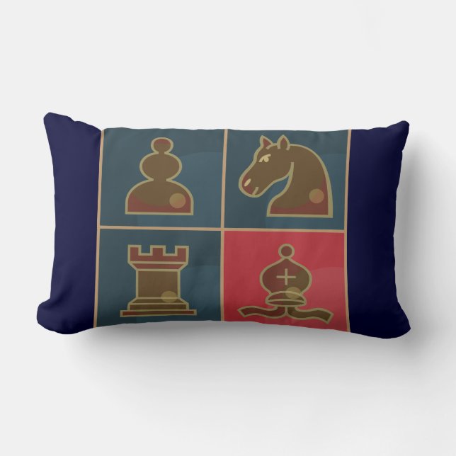 Chess Squares Lumbar Pillow (Front)