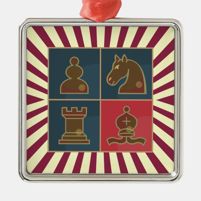 Chess Squares Square Ornament (Front)
