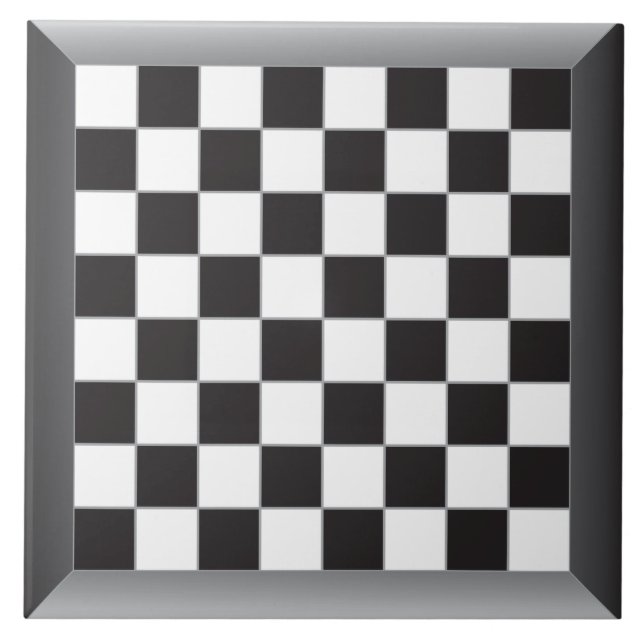 chess table black white tile (Front)