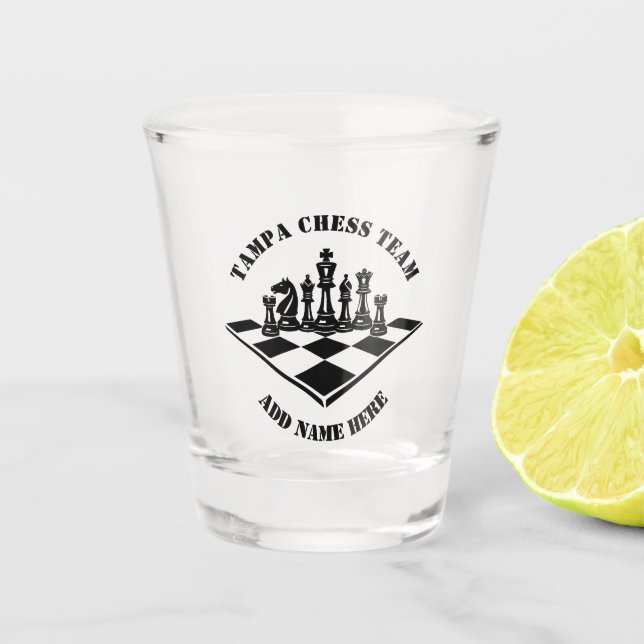 Chess Team Add Name  Shot Glass (Front)