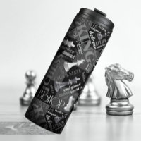 Chess Terms and Pieces Black and White ID784