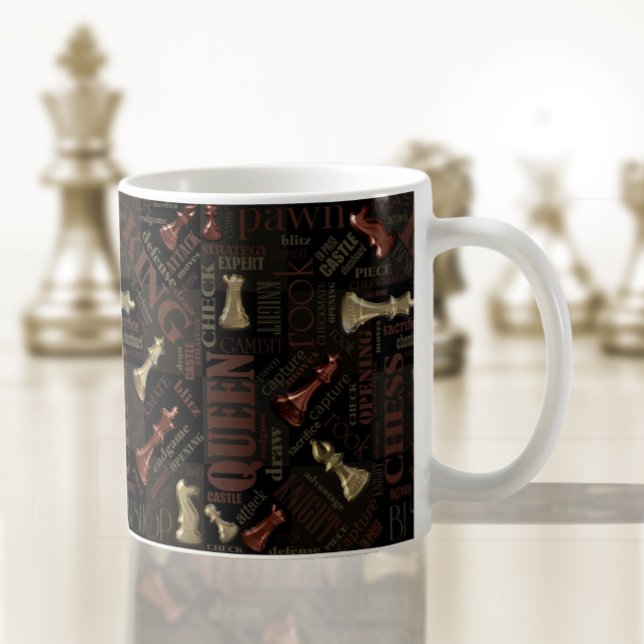 Chess Terms and Pieces Copper and Gold ID784 Coffee Mug (Creator Uploaded)