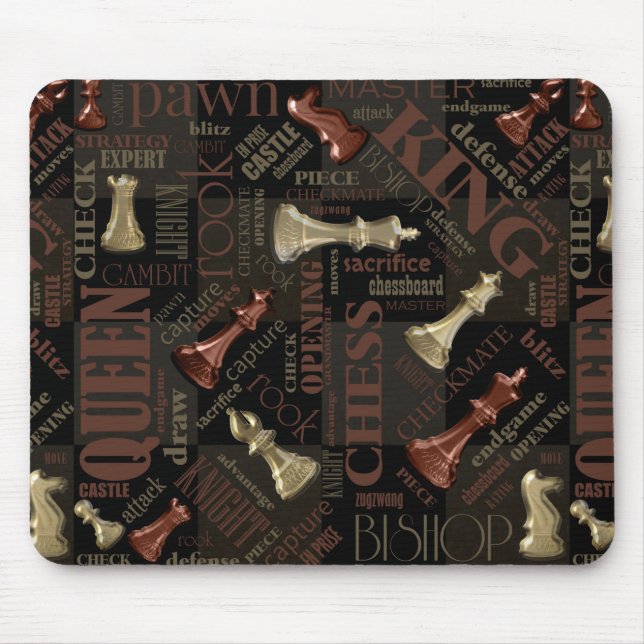 Chess Terms and Pieces Copper and Gold ID784 Mouse Pad (Front)
