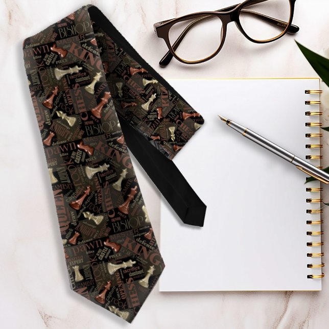 Chess Terms and Pieces Copper and Gold ID784 Tie (Creator Uploaded)