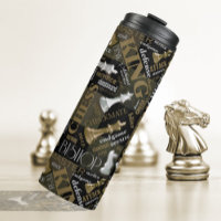 Chess Terms and Pieces Silver and Gold ID784